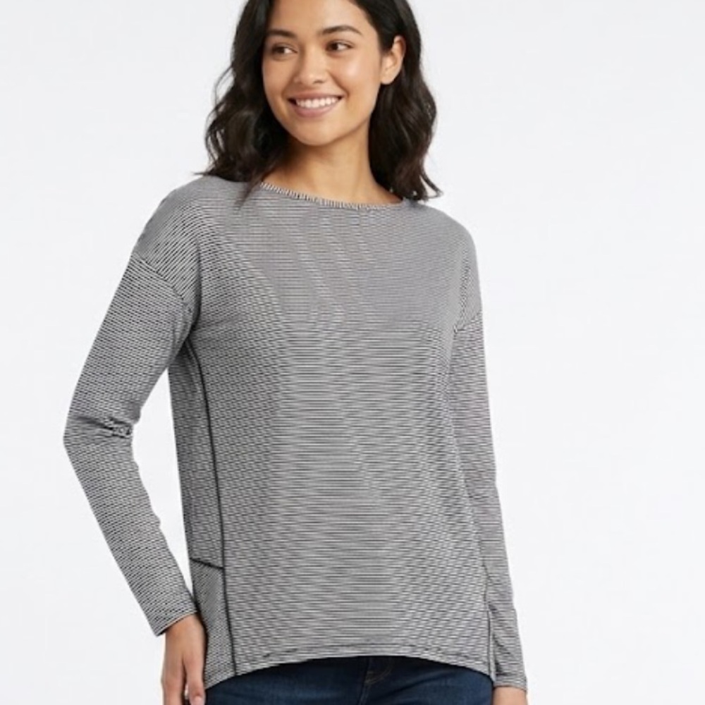 lululemon athletica Black and White Striped Top